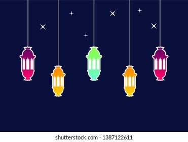 Lantern, ramadhan mubarak, islamic logo