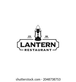 Lantern restaurant logo design vector template illustration