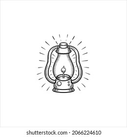 lantern retro hand drawn illustration