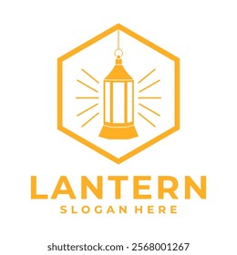 Lantern Retro Lamp logo design vector. Vintage Lantern logo design vector