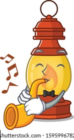 Lantern Scroll cartoon character design performance with trumpet