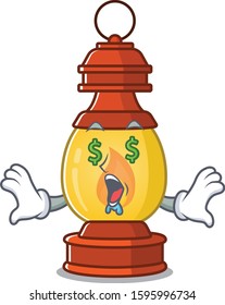 Lantern Scroll with Money eye cartoon character style
