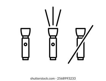 Lantern set icons. Linear and silhouette style. Vector icons.