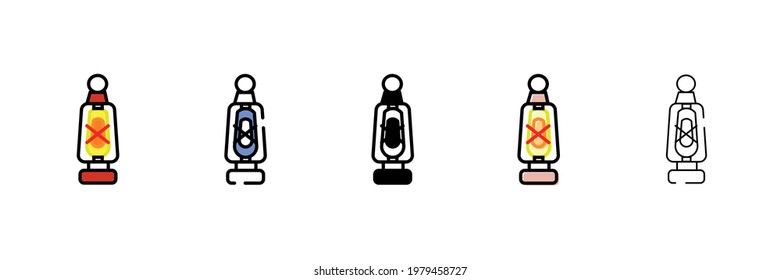 lantern set vector type icon