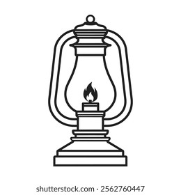 Lantern Silhouette Icon Vector illustration.