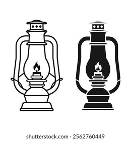 Lantern Silhouette Icon Vector illustration.