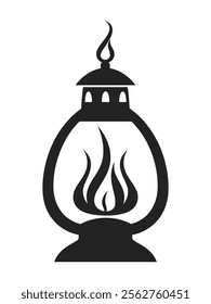Lantern Silhouette Icon Vector illustration.