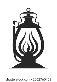 Lantern Silhouette Icon Vector illustration.