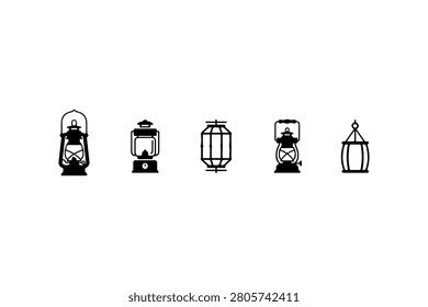Lantern Silhouette Vector Collection Set