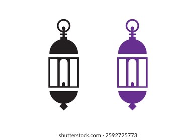 Lantern silhouettes with white background and color version