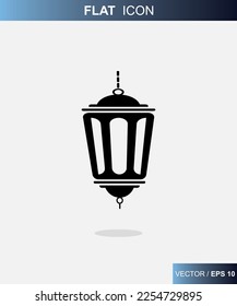 Lantern simple flat icon vector illustration. Ramadan Kareem on flat style.  Eid Mubarak greeting card, poster and banner design
