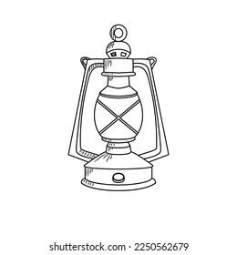 Lantern sketch vector design on white background