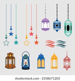 lantern and some ornament islamic