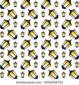 Lantern striking trendy multicolor repeating pattern vector illustration background design
