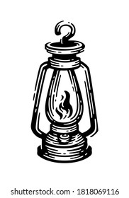lantern in style retro illustration. - vector