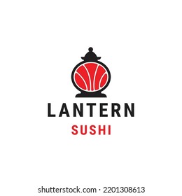 Lantern of sushi logo icon design template flat vector