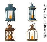 lantern variations, vector design set