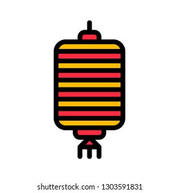 Lantern vector, Chinese lunar new year filled icon, editable outline