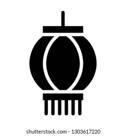 Lantern vector, Chinese lunar new year solid style icon