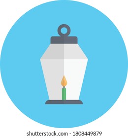 lantern vector flat color icon 
