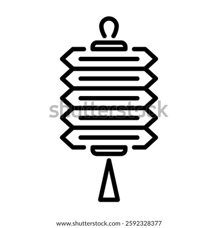 Lantern vector graphic, representing light, tradition, and celebration. Symbolizes cultural events, festivals, and guiding illumination.
