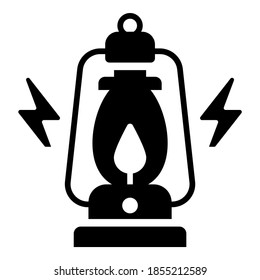 estilo de glifo de icono de vectores de linterna para Web y Mobile.