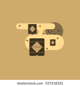 lantern Vector illustration of Chinese new year celebration in flat style Chinese lanterns in sky