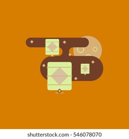 lantern Vector illustration of Chinese new year celebration in flat style Chinese lanterns in sky