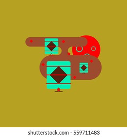 lantern Vector illustration of Chinese new year celebration in flat style Chinese lanterns in sky