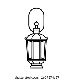 Lantern vector line art on white baclground