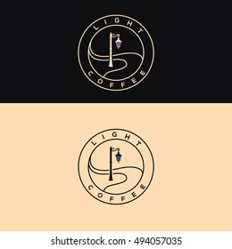 Lantern vector logo design template