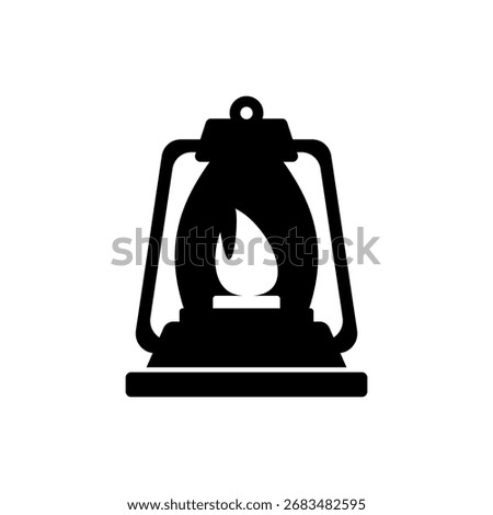 Lantern vector silhouette icon isolated on a white background. Simple and modern design.