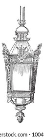 Lantern, vintage engraved illustration. Dictionary of words and things - Larive and Fleury - 1895.