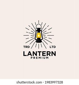 lantern vintage logo icon illustration Premium Vector