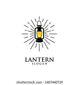 lantern vintage old logo icon design vector illustration