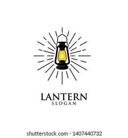 lantern vintage old logo icon design vector illustration