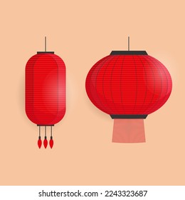 lanterns in asian style chinese. - Vector.