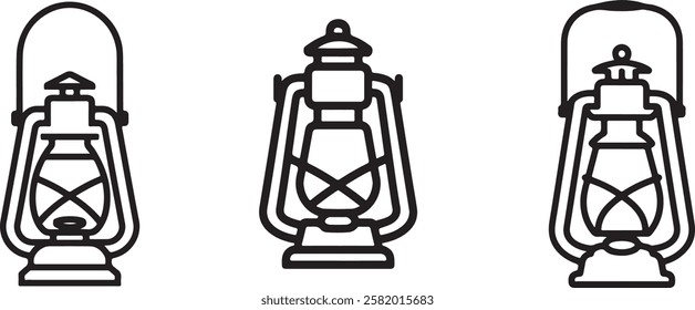 A lanterns flat, lamp icons vector silhouette illustration, isolated white background,