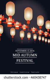 Lanterns hanging in the night sky