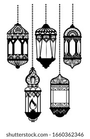 lanterns hanging of ramadan kareem vector illustration design