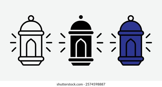 Lanterns Icon Vector. Ramadan Lanterns Vector. Ramadan Mubarak Design Elements. Lantern Icon.
