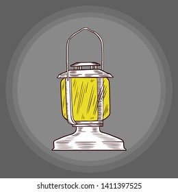 Lanterns lamps contours coloring stock vector illustration hand-drawing sketch