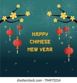Lanterns Ornament Background for Chinese New Year