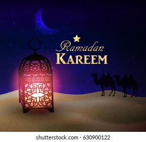 lanterns stands in the desert at night sky