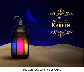 lanterns stands in the desert at night sky