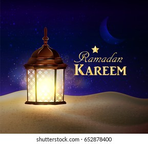 lanterns stands in the desert at night sky