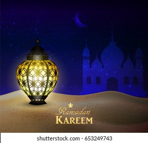 lanterns stands in the desert at night sky