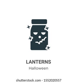 Lanterns vector icon on white background. Flat vector lanterns icon symbol sign from modern halloween collection for mobile concept and web apps design.