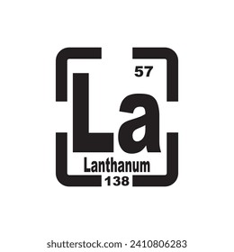 Lanthanum icon, chemical element in the periodic table