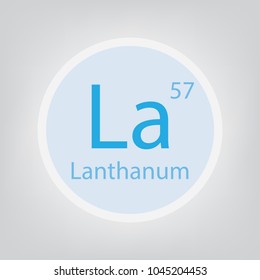 Lanthanum La chemical element icon- vector illustration